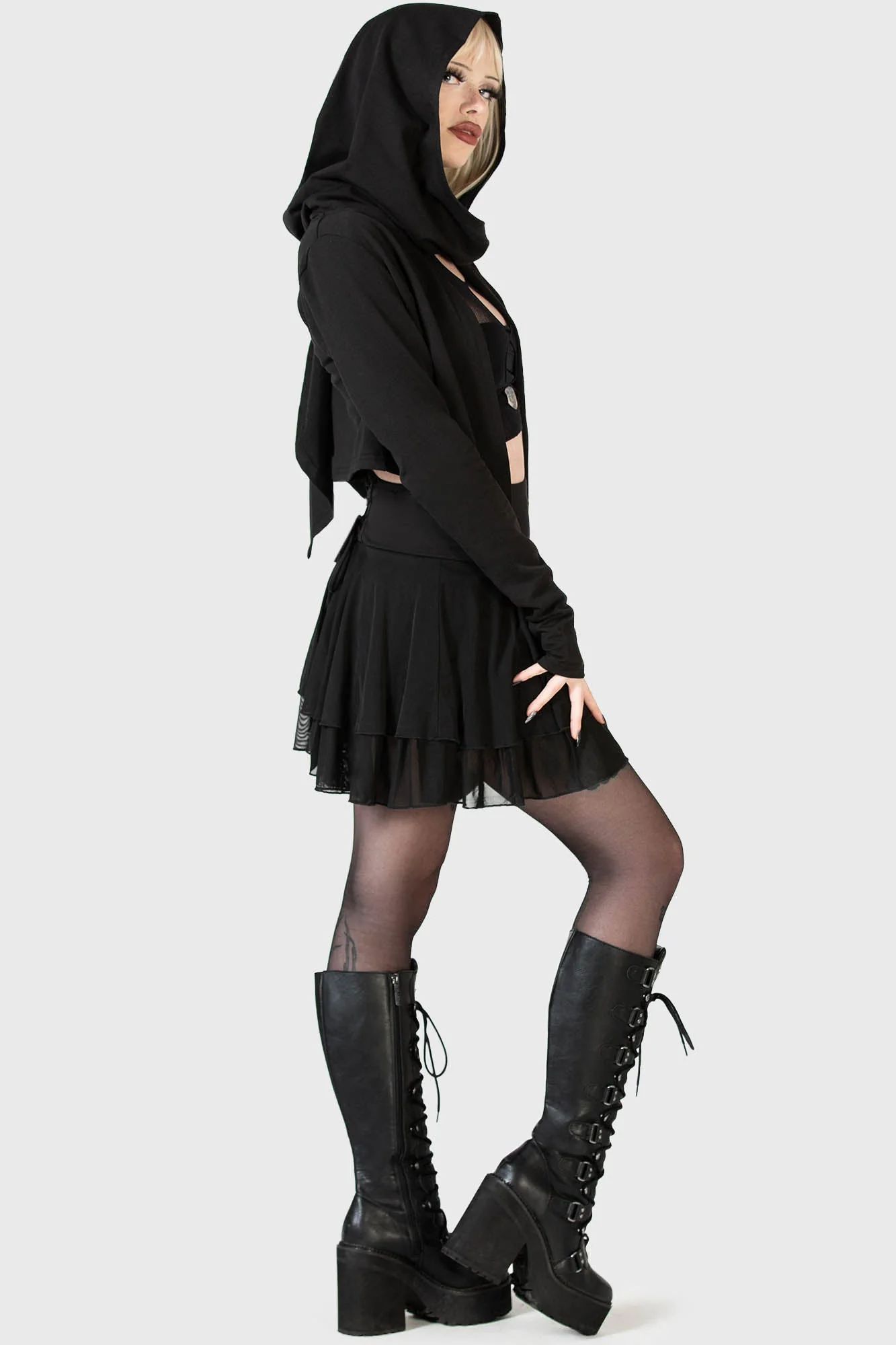 Fallen Lilith Crop Hoodie - Image 4